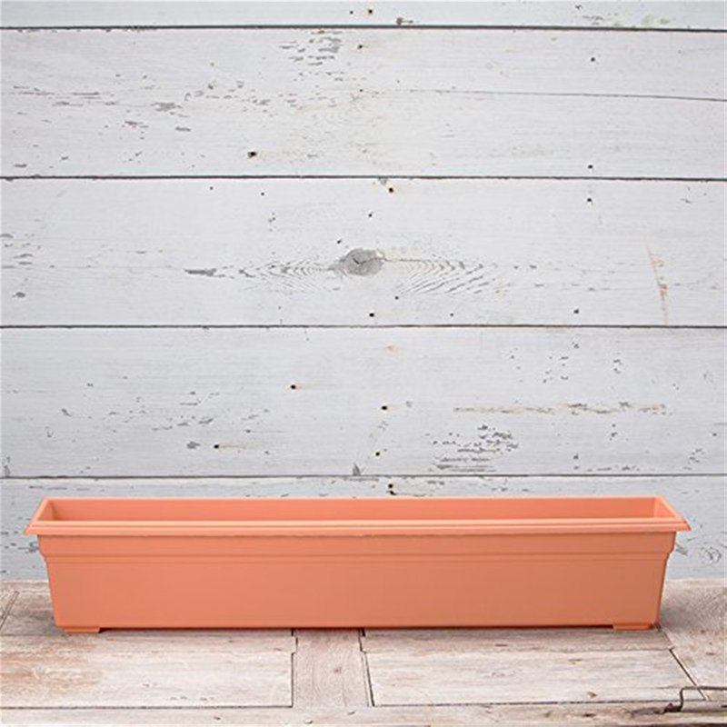 Kivon Window Box Planter, Clay, 6.56" H x 7.5" W x 36" D