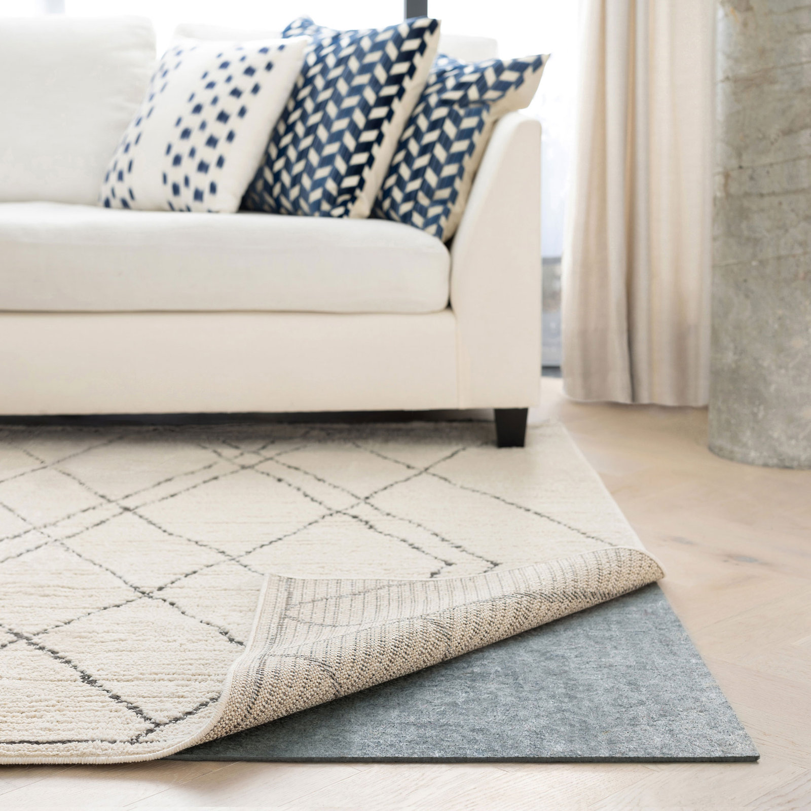 Classic Felt and Rubber Non-Slip Rug Pad, Rectangle 9' x 12', 0.25"