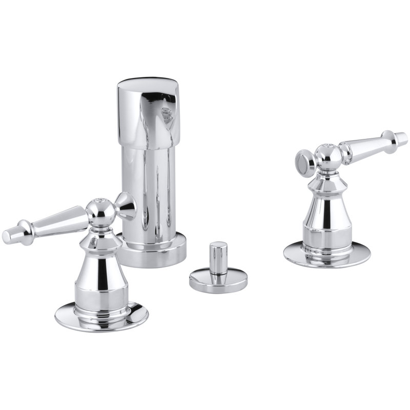 Antique Vertical Spray Bidet Faucet with Lever Handles, Vibrant Brushed Nickel