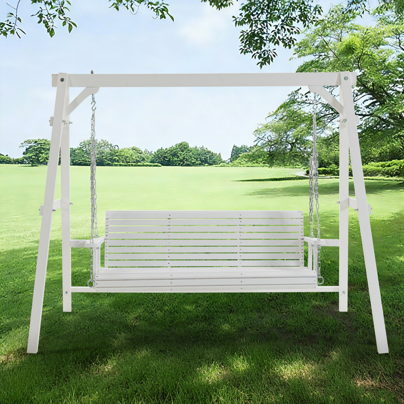 Balancelle en bois massif, Blanc