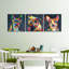 "Dog Alerte Dogs", ensemble de 3 reproductions de couleurs abstraites sur toile par Jude A-93060228