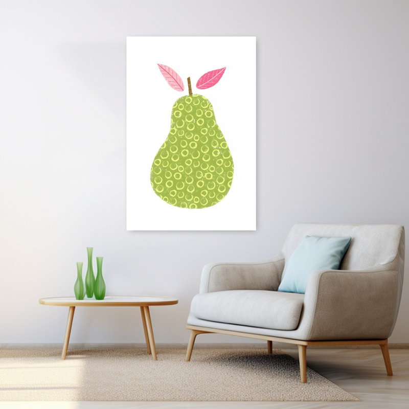 Art mural de fruits poire moderne minimaliste, 48" H x 32" W