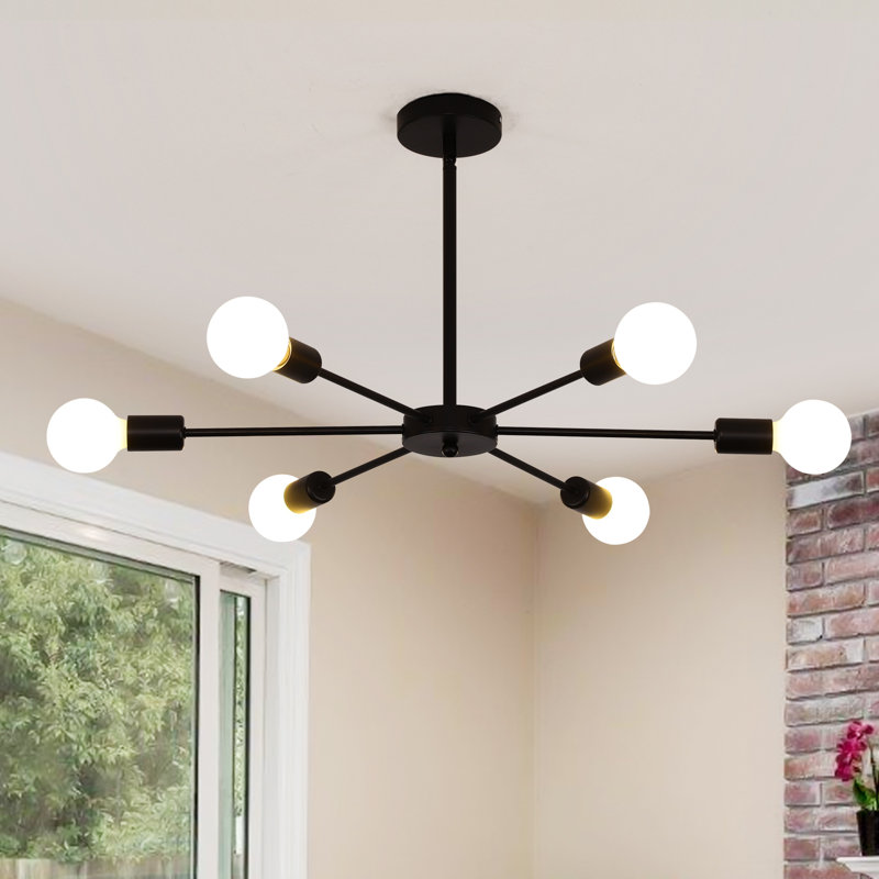 Lustre sphérique spoutnik à 6 lumières Cobhyn, Noir
