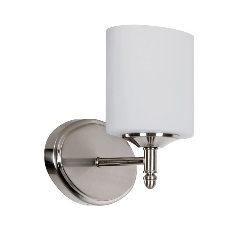 Applique murale de salle de bain en nickel satiné 1 lumière à intensité variable Agnola
