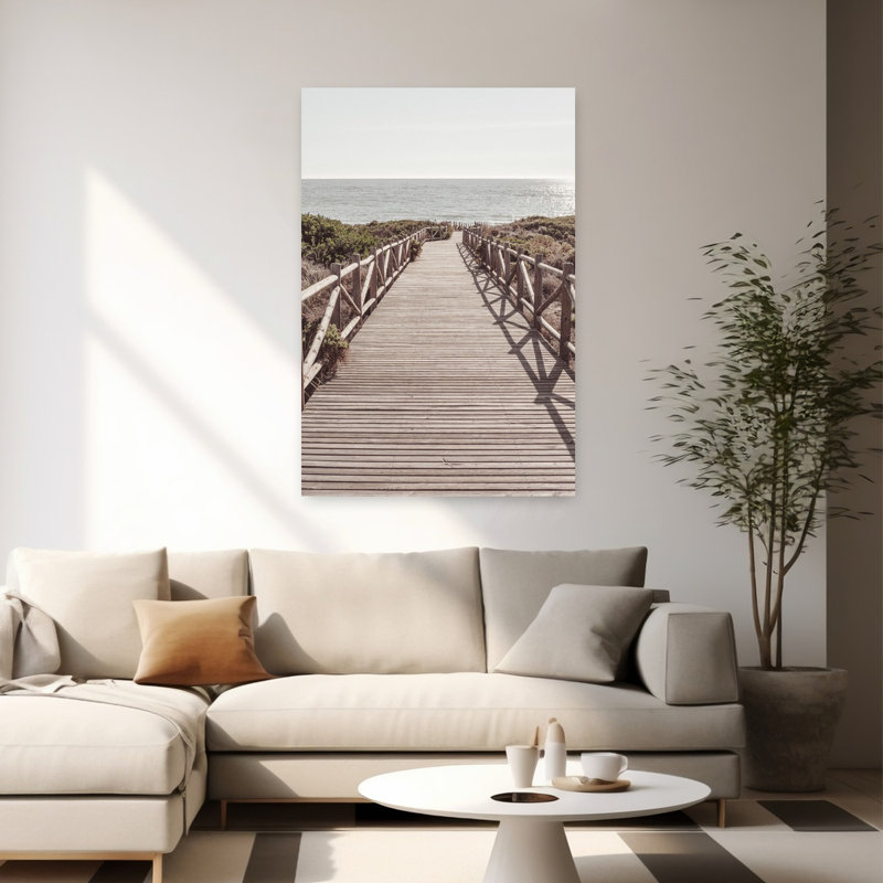 Art contemporain, paysage côtier abstrait, H 60 po x l 40 po