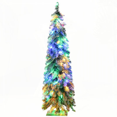4ft Tall Prelit Pencil Artificial Christmas Tree