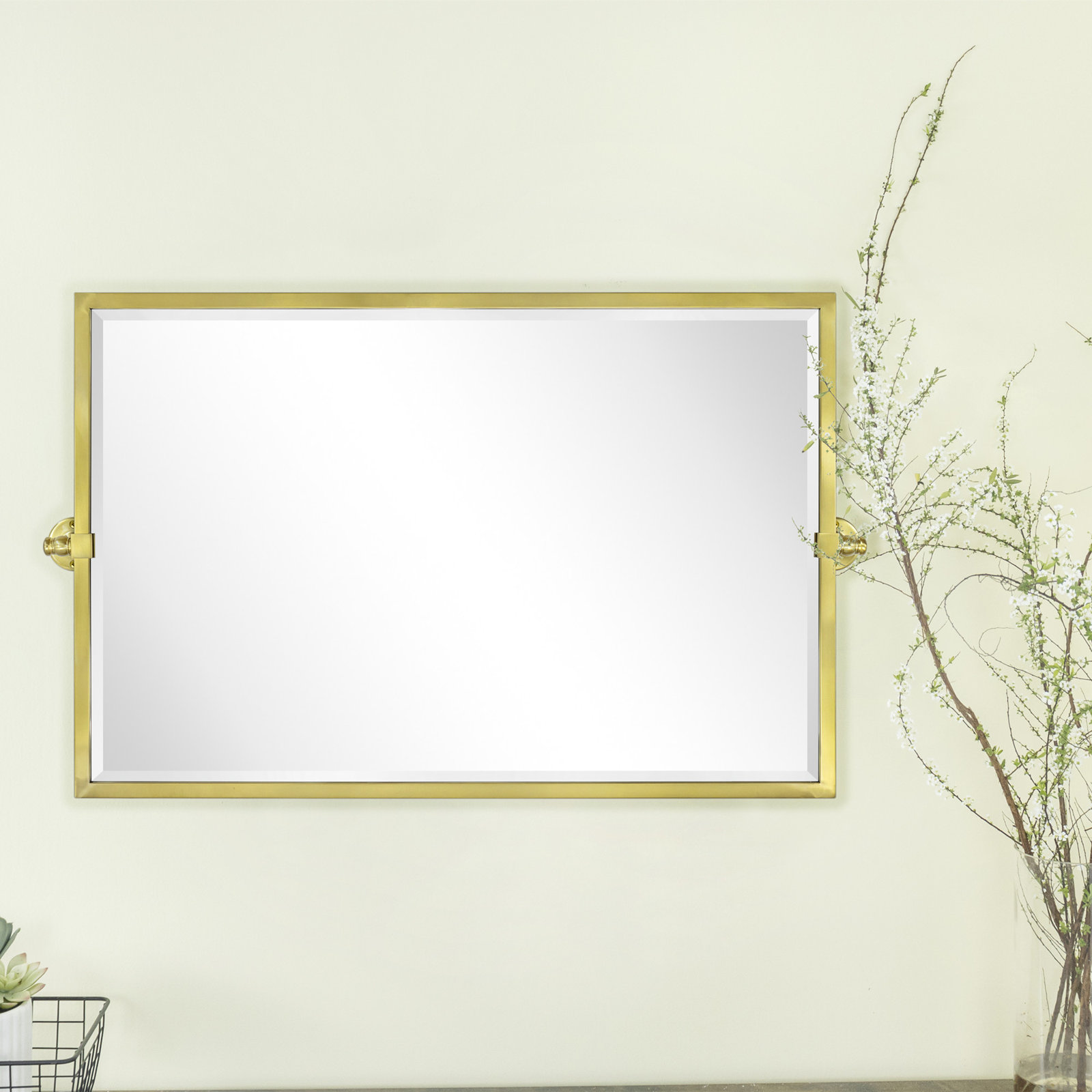 Metal Rectangle Mirror, 24" x 35", Mattle Black