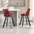 COOLMORE Set Of 2,Back Pull Point Design, Velvet Material, 360 Degree Rotation, Back Pull Loop Detachable Design, Rivet Decoration, Square Foot Wooden Bar Chair