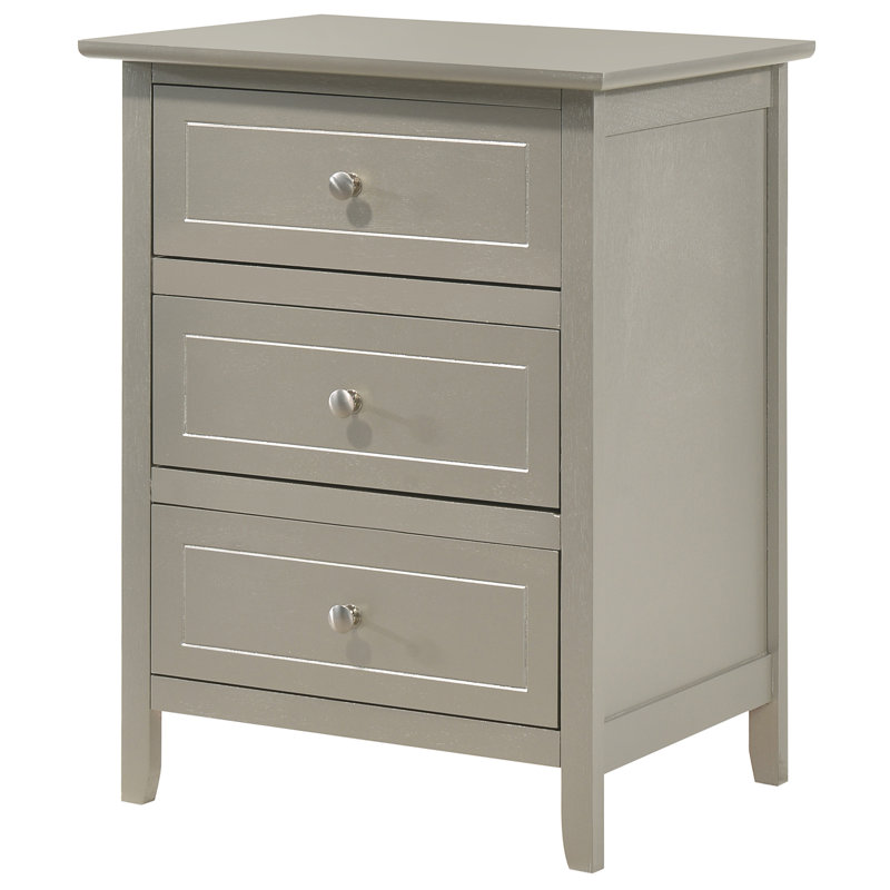 Emjay 3 - Drawer Nightstand, Champagne
