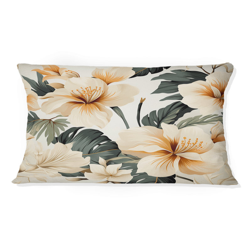 Oreiller floral en polyester Tranquil Retreat