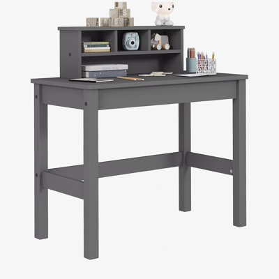 Gray writing desk with loft