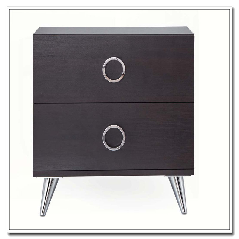 Table d'appoint rectangulaire à 2 tiroirs Espresso