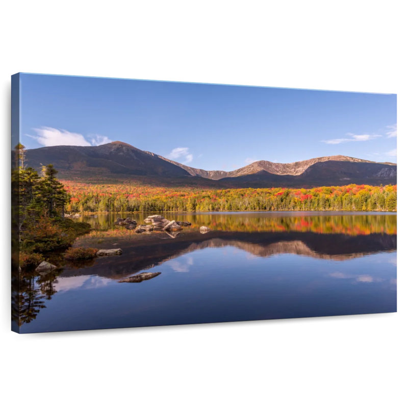 Alvord Millinocket, lac et montagnes, H 32 po x l 48 po