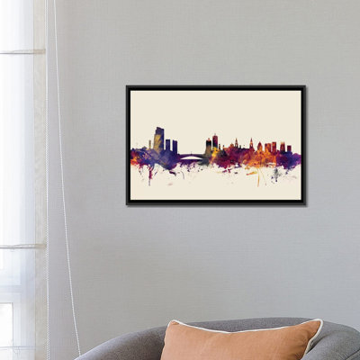 " Leeds, England, United Kingdom On Beige " by Michael Tompsett