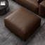Repose-pieds brun en cuir véritable avec coussin