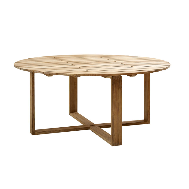 Endless Outdoor Round Teak Dining Table, 29.6" W x 29.6" L x 29.2" H