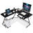 Jazabell L-Shaped Metal Base Computer Desk
