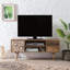 Meuble télé Lucy 46 pouces en bois de manguier massif avec tiroirs et armoire de rangement