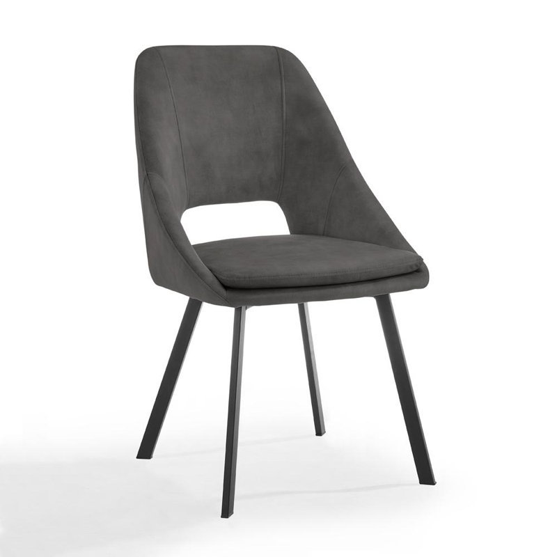 Ekalaka 48 cm H Velvet Side Chair, Grey