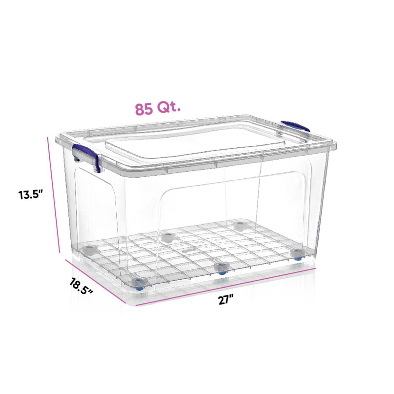  Bacs de rangement avec couvercles - 85 boîtes transparentes pour l'organisation, contenants en plastique empilables - sans BPA, non toxique, sans odeur, organisateur pour la maison, le bureau, le dortoir, paquet de 2