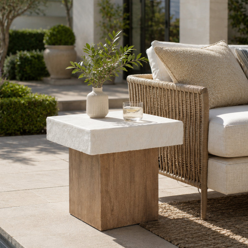19.9'' Outdoor Concrete Side Table