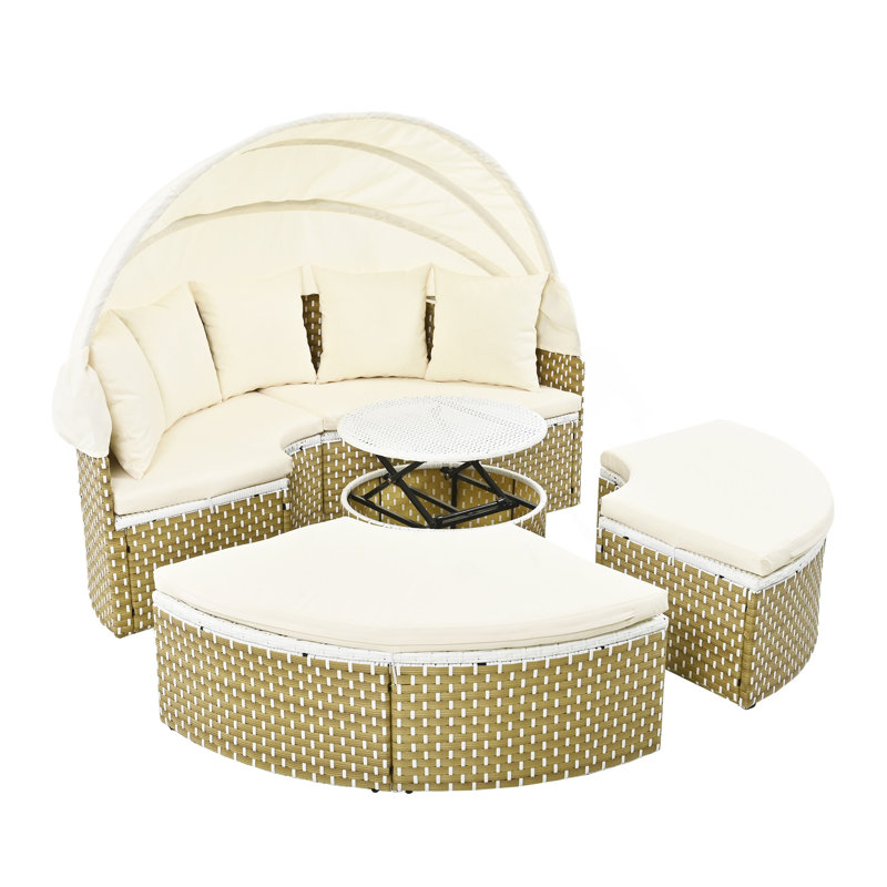 Ensemble de conversation avec coussins pour l'extérieur, Beige / Naturel