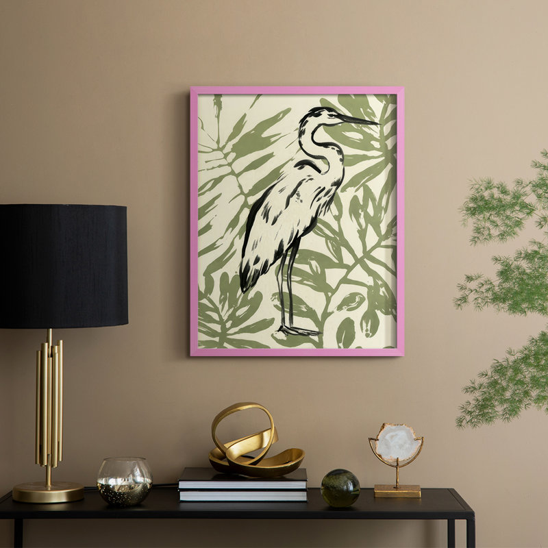 «Retro Parlor Heron I», Rose, H 11 po x l 9 po