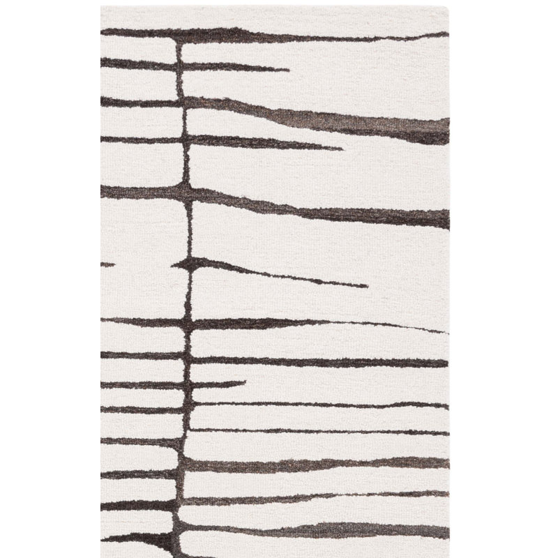 Tapis abstrait en laine / coton touffeté à la main Kirstey, Rectangle 8 po x 10 po