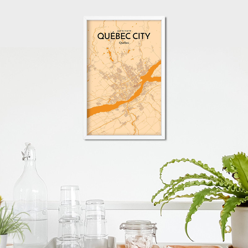 Carte de la ville de Québec, impression, H 17 po x l 11 po