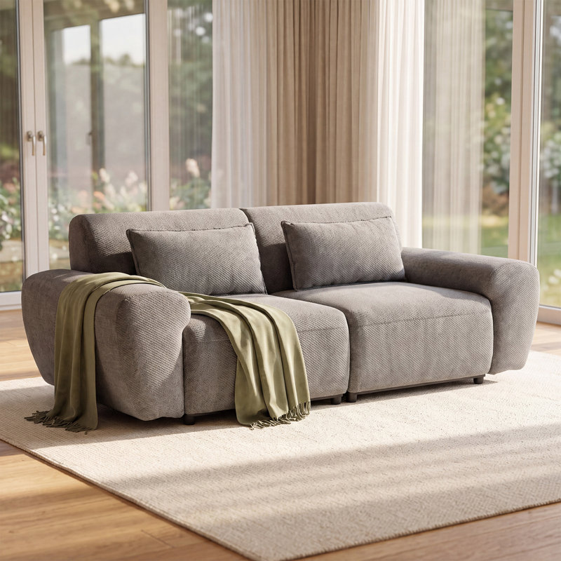 Canapé modulaire à assise profonde modulaire, Varnam, Gris