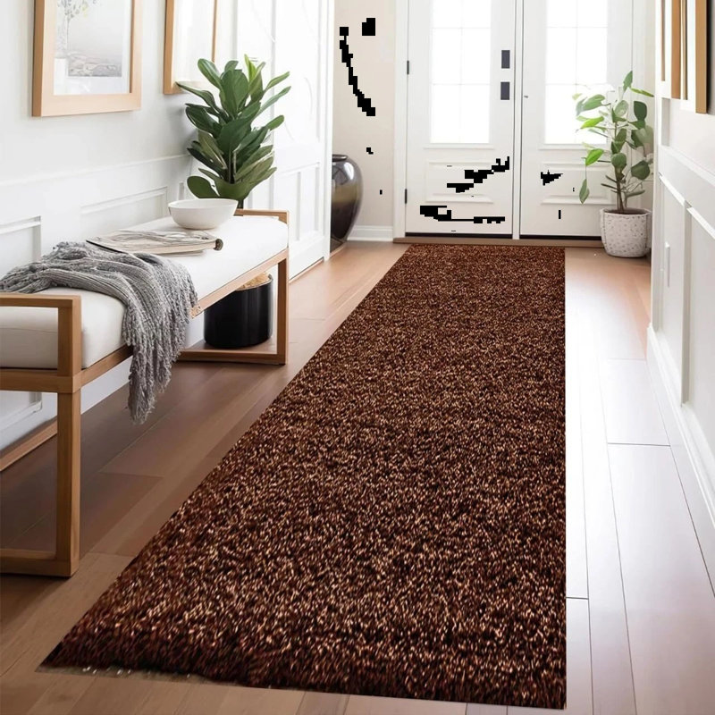 Solid Colour Shag Area Rug, Runner 60 x 220 cm