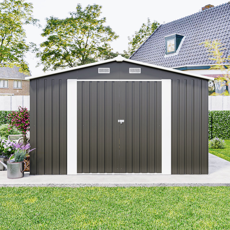 Remise spacieuse et sécurisée en métal de style moderne pour le jardin et le patio