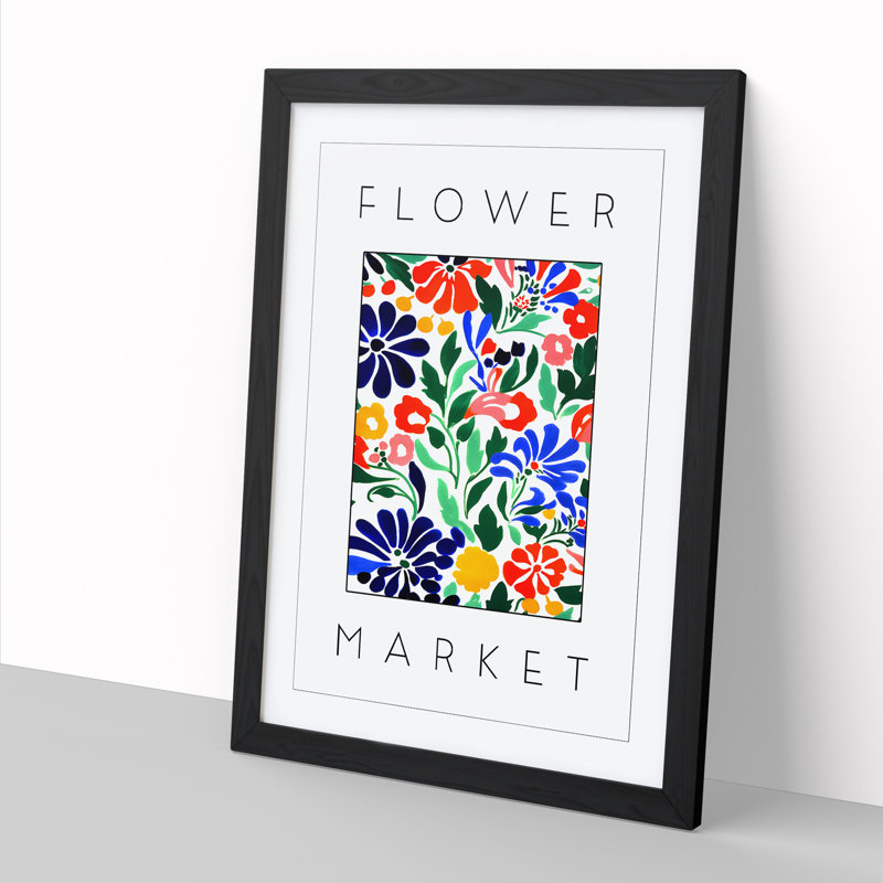 Flower Market Exhibition White No.2 1 Piece Single Picture Frame Wall Art, 64cm H x 46cm W x 2cm D