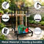 Heavy Duty Alloy Steel Garden Tool Storage Organizer, Multi-Tier Rolling Tool Stand with Wheels for Long-Handled Tools, Yard, Garage, Lawn & Shed