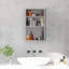 Armoire de salle de bain à miroir avec cadre vertical en acier inoxydable 16 po x 24 po, organisateur de rangement mural avec porte simple