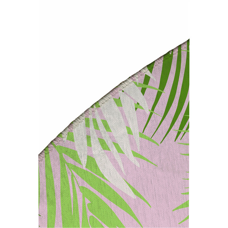 Tapis extérieur Waving Palm, Rond 5 pi