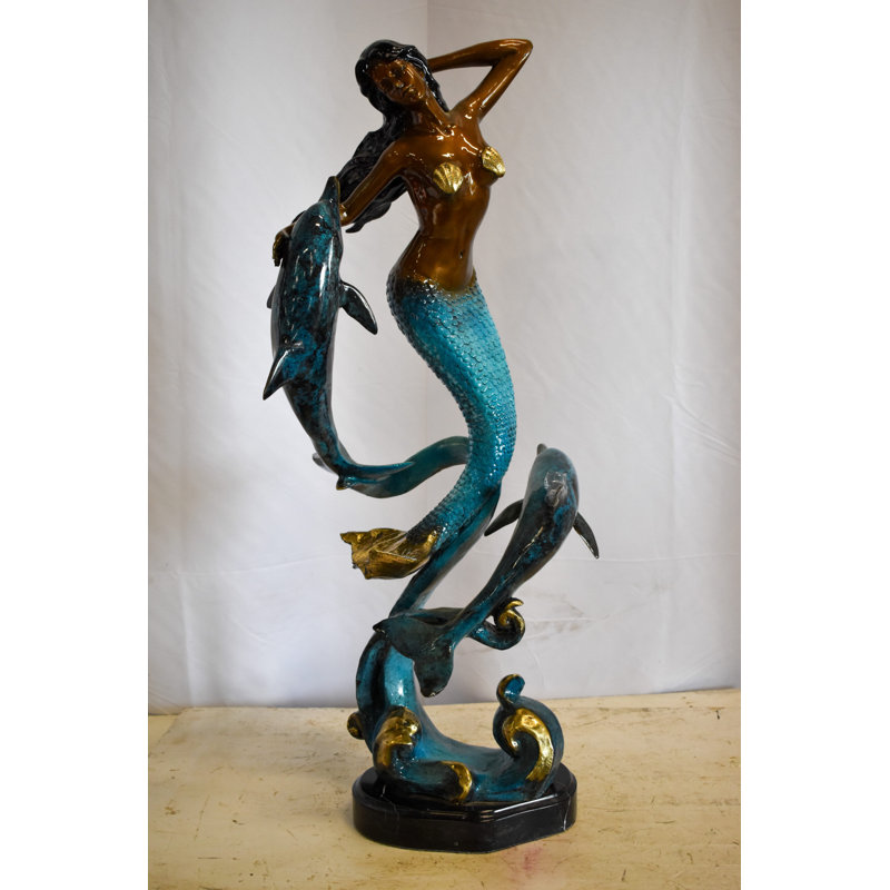 Statue en bronze 13 po x 9 po x H 31 po Irianna