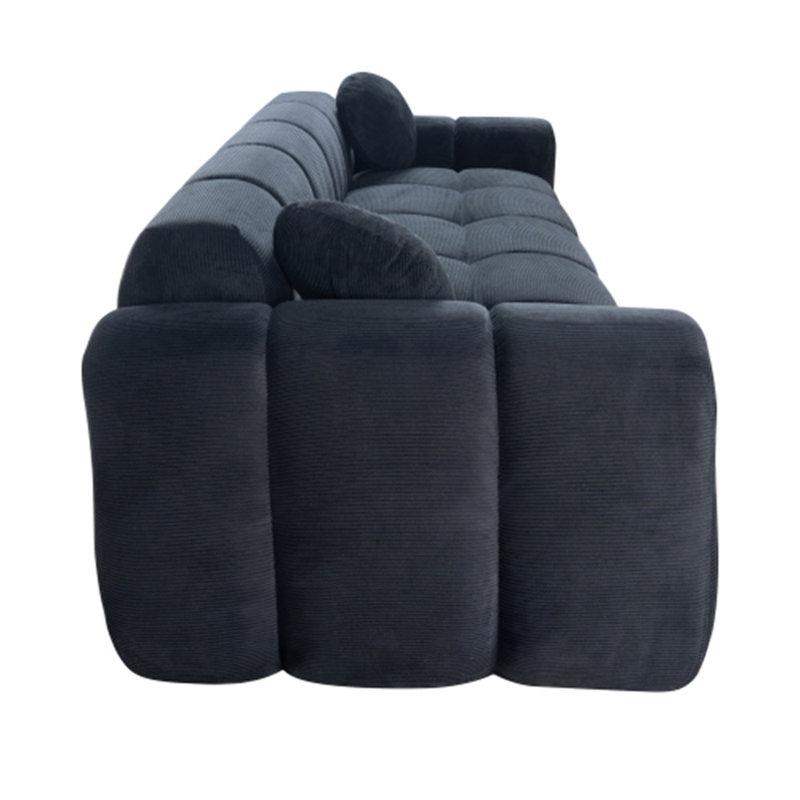 Canapé 98,4 po moderne avec 2 coussins Cloud, Noir