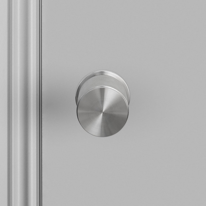Cylindrical Knob with Round Rosette, Steel