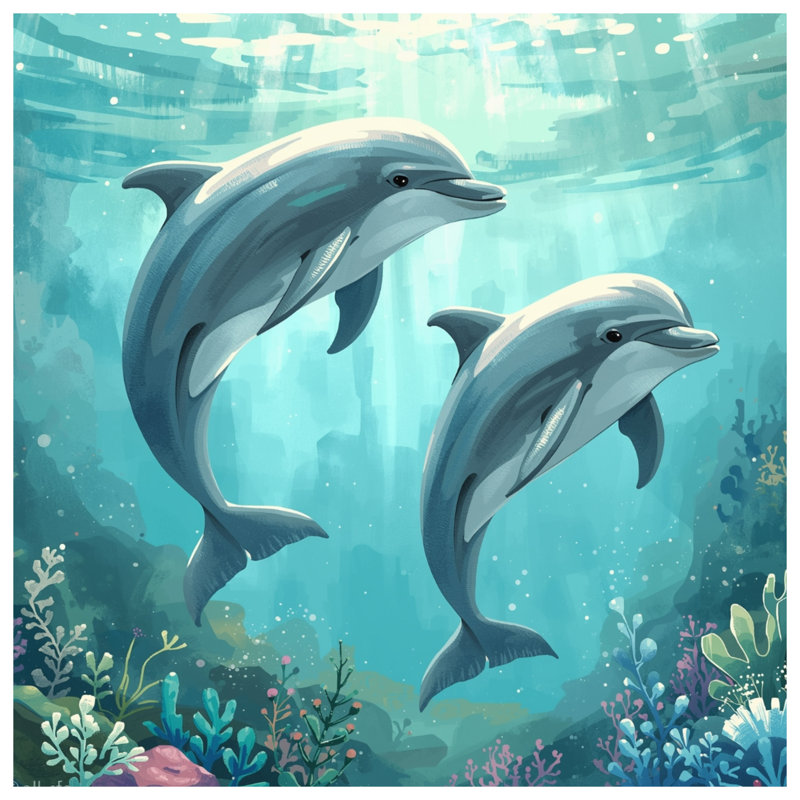 Couvertures de dauphins, L 60 po x H 80 po