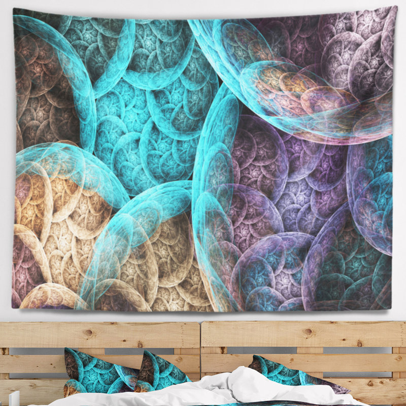 Tapisserie abstrait en nuages de couleur abstrait, H 78 po x l 92 po