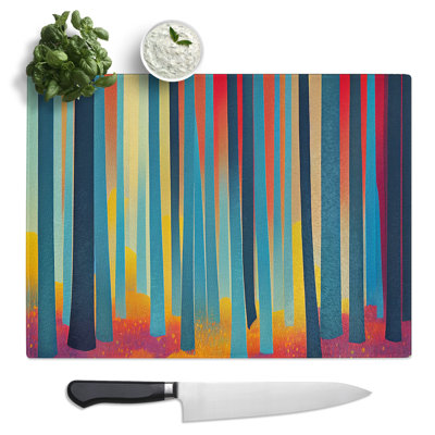 Abstract Forest Summer Vol.3  Glass Chopping Board