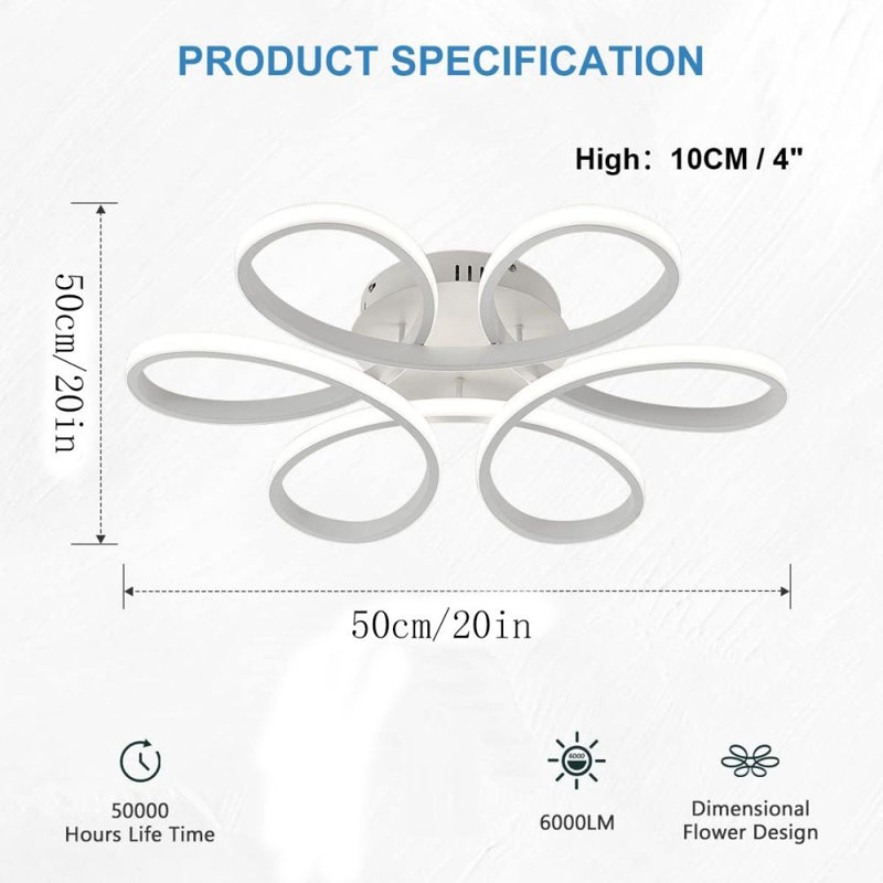 Semi Flush Mount, White