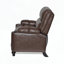 Fauteuil inclinable manuel en similicuir avec porte-gobelets et dossier réglable, pieds en bois massif