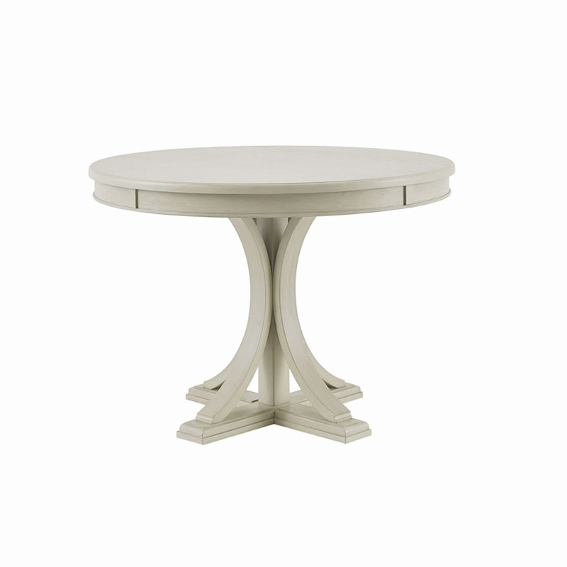 Table de salle à manger ronde de 44 po, finition classique en bois massif pour la salle à manger