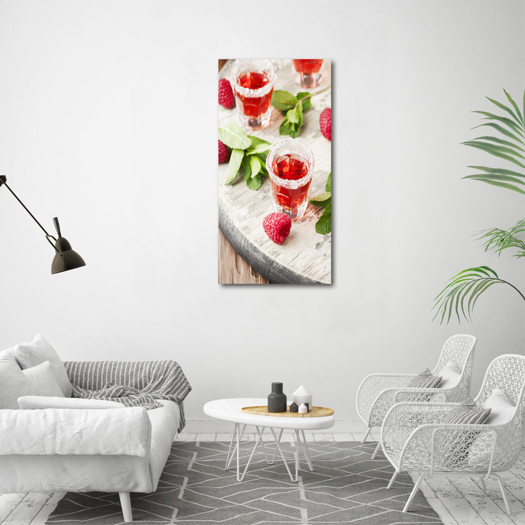 Himbeeren und Getränke - Kunstdrucke auf Leinwand - Wrapped Canvas