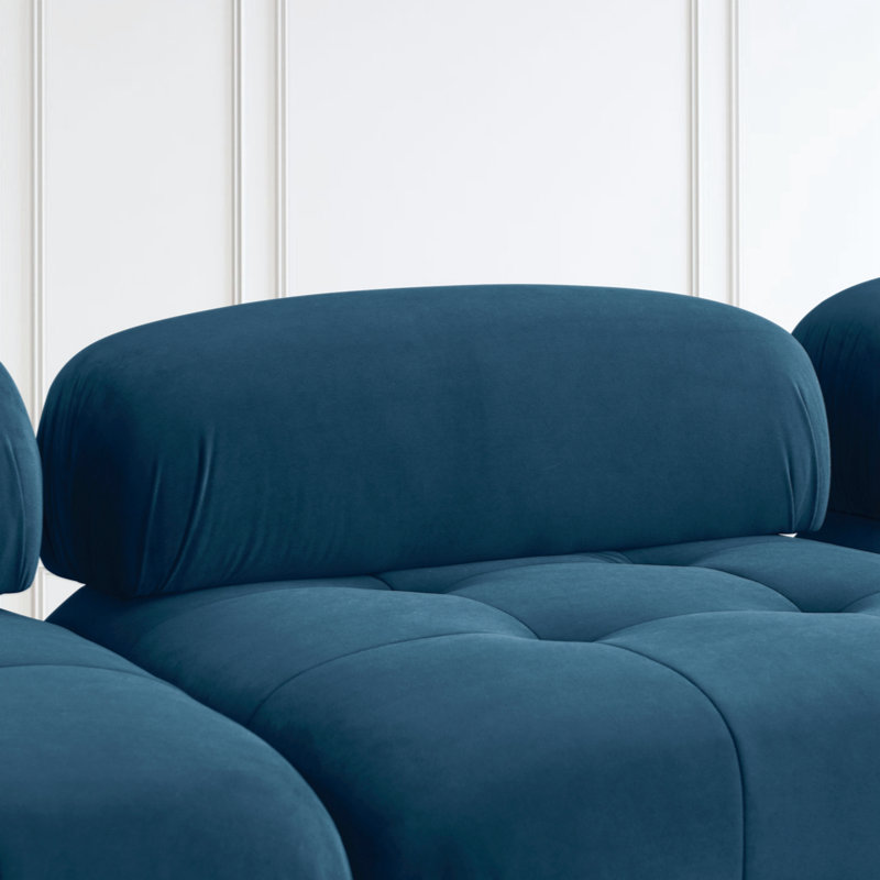 Modular Sectional Sofa, Button Tufted Designed And DIY Combination,L Shaped Couch With Reversible Ottoman, Green Velvet
