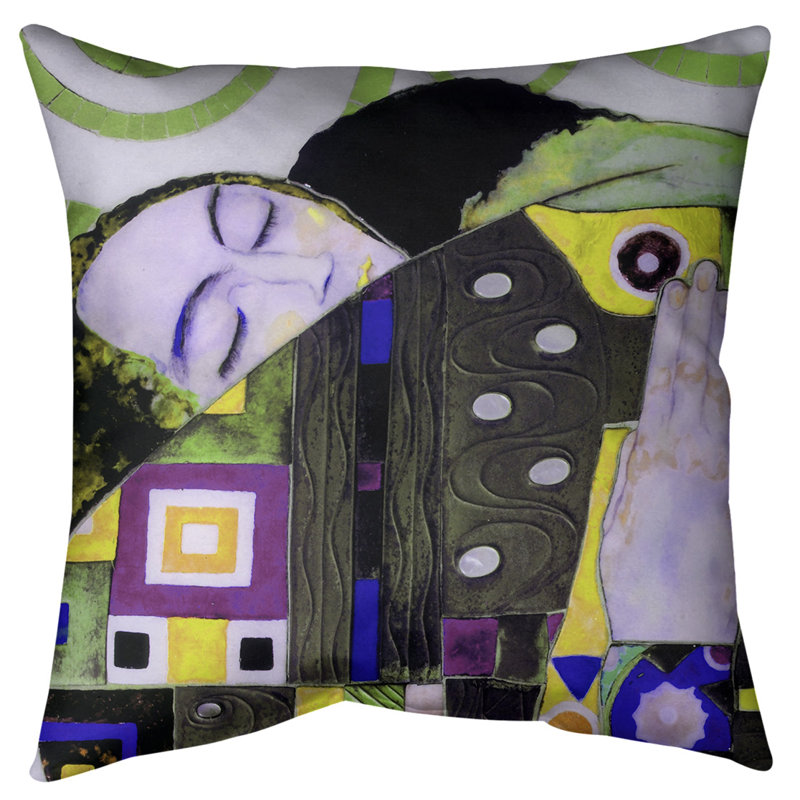 Coussin de jeté, Duvet synthétique, 14 po x 14 po, Jaune / vert