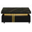 Table basse noire avec tiroirs pratiques et roulettes