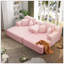 Ensemble 2 pièces de méridienne surdimensionnée, luxueux canapé-lit en velours côtelé moelleux avec 6 coussins et une poche de rangement pour les petits espaces-1607512789